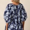 Awaiting Love Cotton Navy Floral Romper