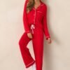 Canopy of Dreams Red Long Sleeve Pajama Top