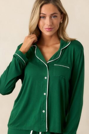 Canopy of Dreams Green Long Sleeve Pajama Top