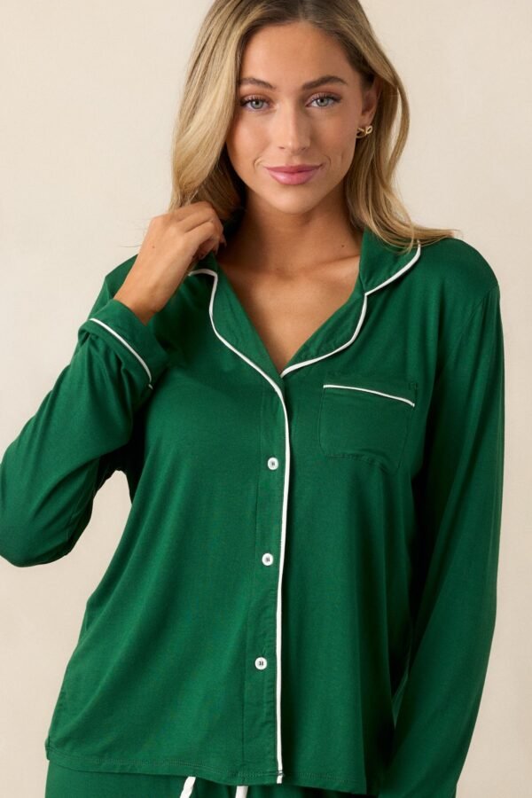 Canopy of Dreams Green Long Sleeve Pajama Top