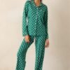 Beyond the Horizon Green Fleur De Lis Pajama Pants