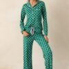 Beyond the Horizon Green Fleur De Lis Pajama Pants