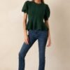 Beneath The Canopy Green Puff Sleeve Sweater