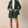 Authentically You Forest Green Tweed Mini Skirt