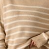 Brewed Bliss Taupe and Ivory Stripe Sweater
