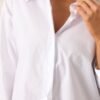 Came Prepared Cotton White Long Sleeve Button Front Top
