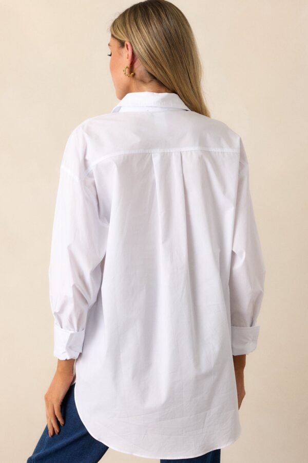 Came Prepared Cotton White Long Sleeve Button Front Top