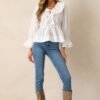 Calm Reflections Cotton Ivory Blouse