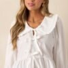 Calm Reflections Cotton Ivory Blouse