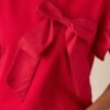 Can't Stop Me Red Ruffle Sleeve Bow Top