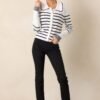 Breathe In White & Black Stripe Cardigan