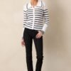 Breathe In White & Black Stripe Cardigan