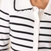 Breathe In White & Black Stripe Cardigan