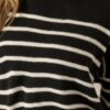Brewed Bliss Black and Ivory Stripe Sweater