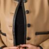 Back To Business Camel Button Front Faux Leather Jacket