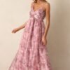 Blooming In Essence Pink Floral Maxi Dress