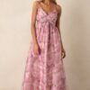 Blooming In Essence Pink Floral Maxi Dress
