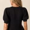 Beneath The Canopy Black Puff Sleeve Sweater