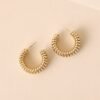 Catch Me If You Can Ribbed Gold Hoop Earrings