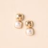 Blissful Days Ivory Pearl Gold Textured Drop Earrings