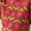 Blooming Breezes Cinnamon Floral Short Sleeve Sweater