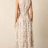 Celebrate With Me Champagne Embroidered Midi Dress