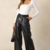 Back And Better Black Faux Leather Pants
