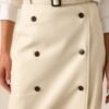 Beyond The Storm Ecru Faux Leather Midi Skirt