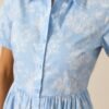 Believe It Cotton Light Blue Toile Maxi Dress