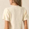 Busy Morning Ivory Short Sleeve Knit Top