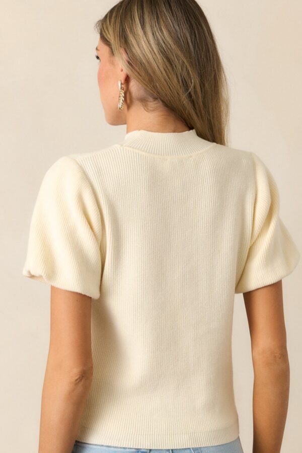 Busy Morning Ivory Short Sleeve Knit Top