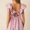 Blooming Love Pink Floral Flutter Sleeve Mini Dress