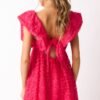 Blooming Love Hot Pink Flutter Sleeve Mini Dress
