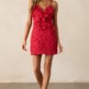 Because Of You Red Jacquard Mini Dress