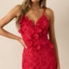 Because Of You Red Jacquard Mini Dress