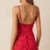 Because Of You Red Jacquard Mini Dress