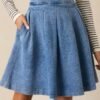 Aurora Grace Light Wash Mini Denim Skirt
