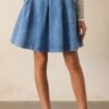 Aurora Grace Light Wash Mini Denim Skirt