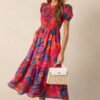 Catching Flights Cotton Orange Multi Print Maxi Dress