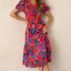 Catching Flights Cotton Orange Multi Print Maxi Dress