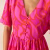 Budding Hearts Magenta Floral Button Front Maxi Dress