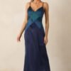Celestial Skies Midnight Blue Satin Maxi Dress