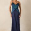 Celestial Skies Midnight Blue Satin Maxi Dress