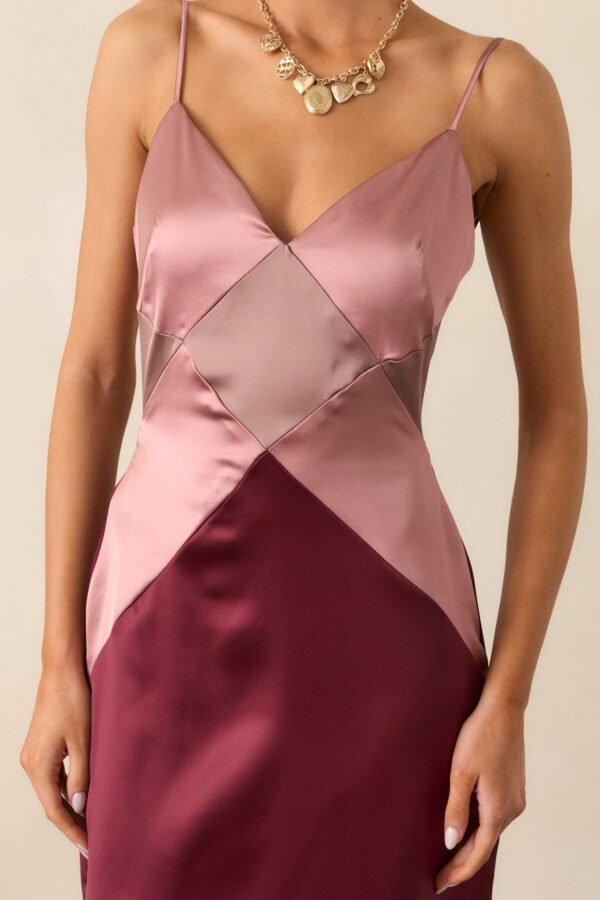 Celestial Skies Mauve Mist Satin Maxi Dress