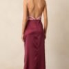 Celestial Skies Mauve Mist Satin Maxi Dress