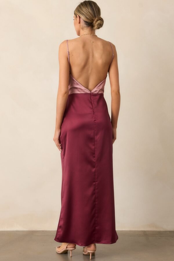 Celestial Skies Mauve Mist Satin Maxi Dress