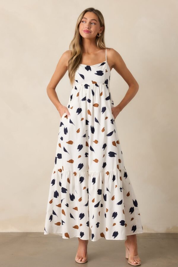 Call The Shots Cotton Ivory Maxi Dress