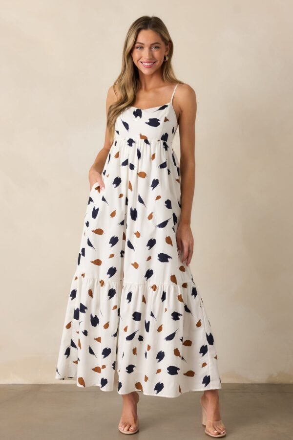 Call The Shots Cotton Ivory Maxi Dress