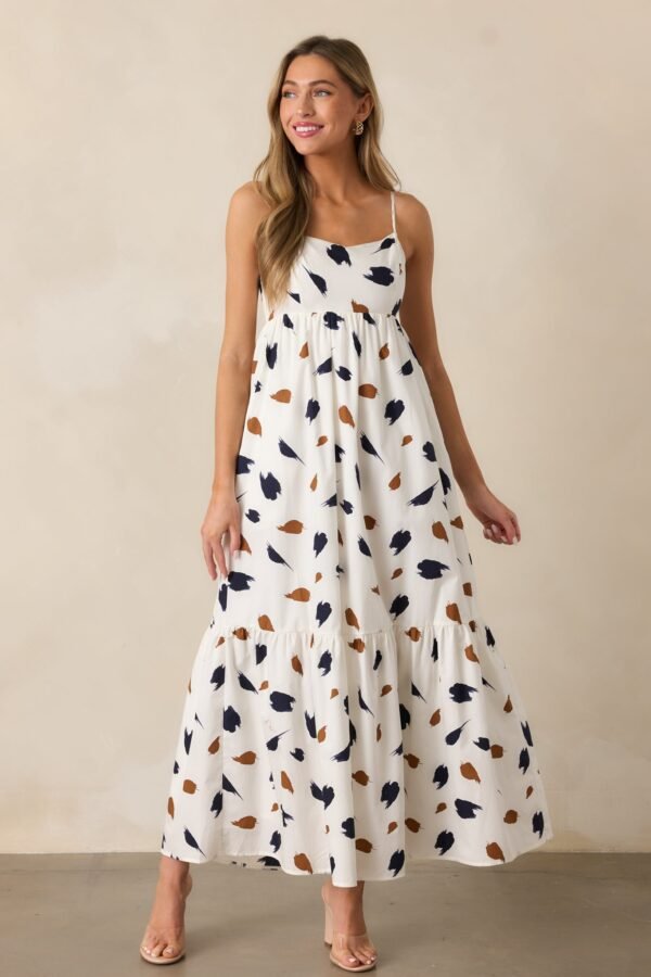 Call The Shots Cotton Ivory Maxi Dress