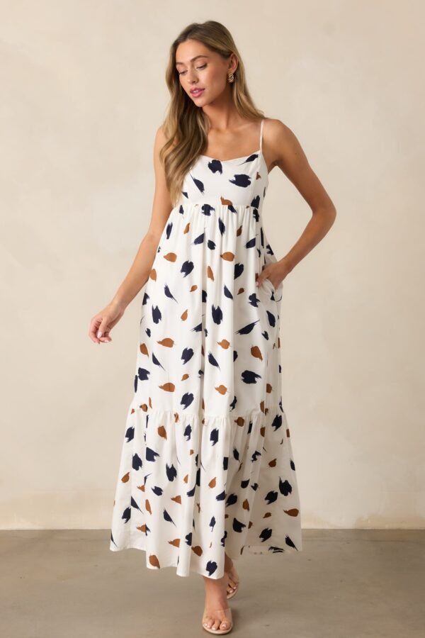 Call The Shots Cotton Ivory Maxi Dress